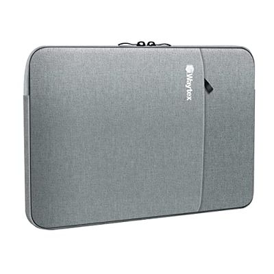 Waytex 71007 Housse pour Ordinateur 15 à 15,6 pouces Imperméable Protection anti chocs et intérieur velours Gris clair