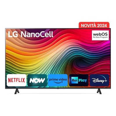 LG NanoCell 55'', Serie 81 2024, 55NANO81T6A, Smart TV 4K, Processore α5 Gen7, 20W, 3 HDMI, Filmmaker Mode, Game Optimizer, Alexa, Wi-Fi, webOS 24, Telecomando puntatore, Ashed Blue