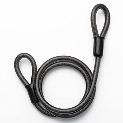 ROCKBROS Stalen kabel, universeel, 1,2 m, voor diefstalbeveiliging, kabelgesp, veiligheidskabel voor fiets, mountainbike, motorfiets, scooter, kinderwagen, zwart, 1,2 m