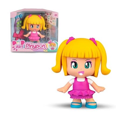 Pinypon Pop & Art Figurine de 17 cm à décorer et Personnaliser avec Accessoires, Autocollants, Paillettes, Tresses, Tissus, Comprend Un Stylo à Paillettes Violettes et Diamants, +4 Ans, célèbre