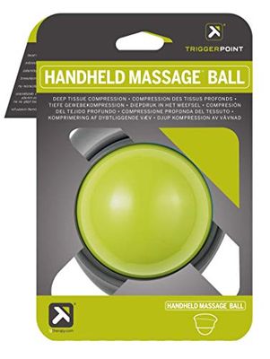 TRIGGERPOINT Unisex, handhållen massageboll, bärbar självmassage, ergonomiskt handtag, djup näsduk, grå och lime, en storlek