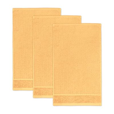 Frottana Pearl - Set di 3 asciugamani per ospiti, 30 x 50 cm, in 100% cotone, colore: Maize