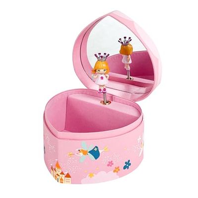 Trousselier 6230502 Musikmusiklåda i hjärtform, prinsessa, speldosa för barn, rosa