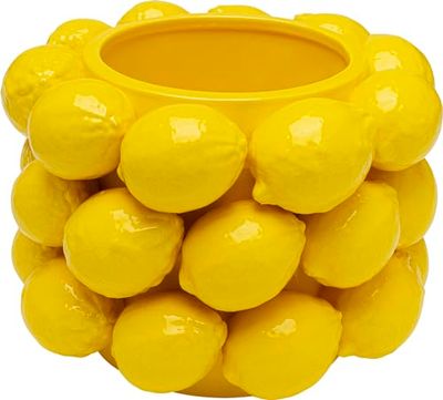 Kare Design Deco Vase Lemon Juice, Yellow, Decorative Vase for Flowers, Modern, Room Decor, Home Decor, Table Decoration for Living Room, Bedroom, Home Office, 19x26x26 cm (H/W/D)