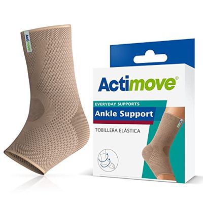 Actimove Everyday Supports Ankle Support for Men and Women - Helps with Pain Relief and Swelling – For Chronic Ankle Pain and Overuse Ankle Injuries – Left/Right Wear – Beige, Small