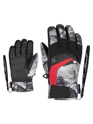 Ziener Labino As(r) Glove Junior, Guanti da Sci/Sport Invernali, Impermeabili, Traspiranti Bambino, Stampa Grigio, 5