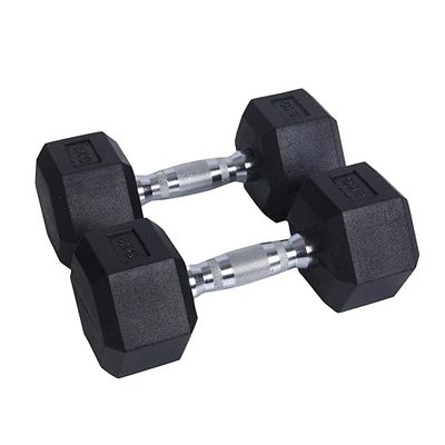 Endless Pair of 8 Kg (2 * 17.6 LB) Hexagon Rubber Coated Dumbbell | Black | Material: Iron and Rubber | Perfect for Bodybuilding, Fitness, Weight Lifting and Training at Home or Gym