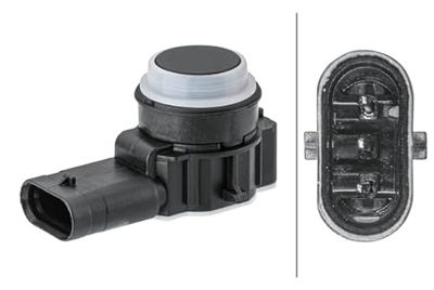 HELLA 6Px 358 141-801 Capteur, Aide Au Stationnement - 3Pôle - Inséré - Revernissable - Avec Bague De Fixation
