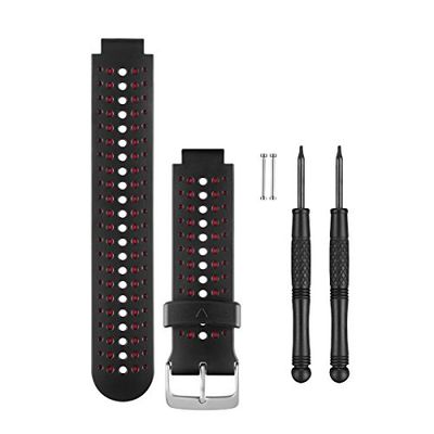 GARMIN Verwisselbaar Horlogebandje, Forerunner 230/235/630, Siliconen, 23mm, Zwart/Rood
