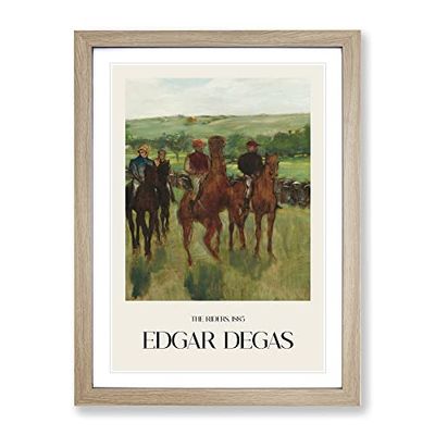 The Horse Riders By Edgar Degas Exhibition Museum Painting Framed Wall Art Print, Ready to Hang Picture for Living Room Bedroom Home Office Décor, Oak A4 (34 x 25 cm)