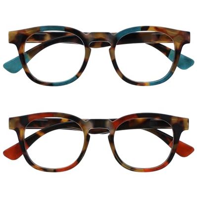 OPULIZE Ava 2 Pacco Donna Signora Marrone Tartaruga Turquoise Rosso Vestibilità Comoda Occhiali Da Lettura Cerniere Molla RR62-QZ +2,50
