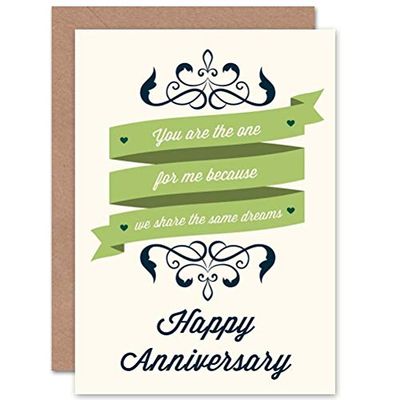 Wee Blue Coo HAPPY ANNIVERSARY SAME DREAMS ART GREETINGS GREETING CARD GIFT