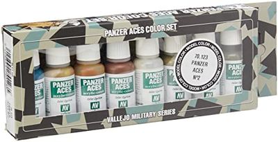 Vallejo Model Color Panzer Aces No 2 Lot de 8 pots de peinture acrylique Couleurs assorties