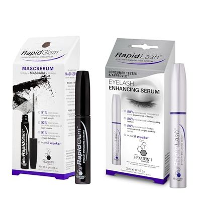 RapidLash Bundle - 1 x RapidGlam Eyelash Enhancing Mascserum, 4 g & 1 x RapidLash Eyelash Enhancing Serum, 3 ml (Pack of 1)