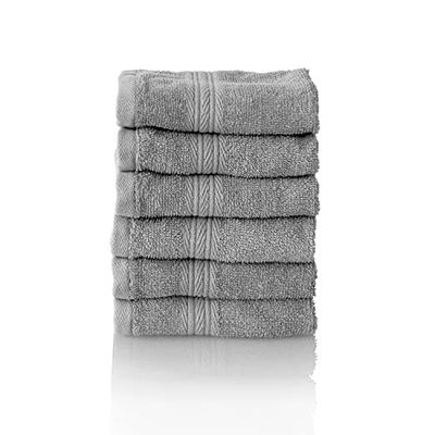 Glart - Set di asciugamani premium in spugna, disponibili in 6 colori e 5 dimensioni, composto da 6 asciugamani per il viso da 30x30 cm, grigio platino