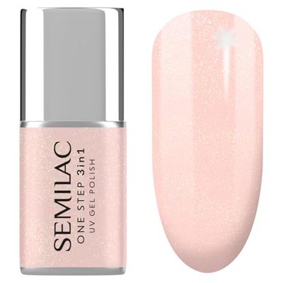 Semilac Uv Hybrid Lakier do Paznokci, S258 Glitter Peach, 5 ml