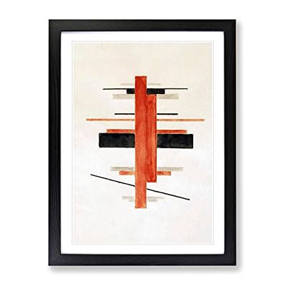 Suprematist Composition Vol.2 By Ilya Chashnik Classic Painting Framed Wall Art Print, Ready to Hang Picture for Living Room Bedroom Home Office Décor, Black A2 (64 x 46 cm)
