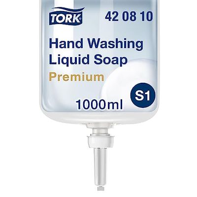 Tork Handtvätt Flytande Tvål S1, Parfymfri, Extra Hygienisk, Premium-Kvalitet, 6 x 1 000 ml, 420810