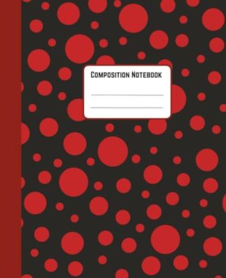 Red Polka Dot Composition Notebook – Stylish Lined Journal: Modern Aesthetic Notebook for School