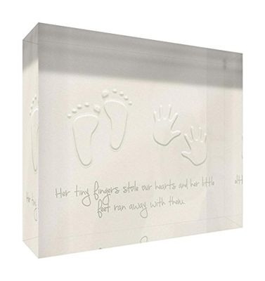 Feel Good Art diamond-polished texto en inglés/bebé recuerdo beige Talla:7.4 x 10.5 cm