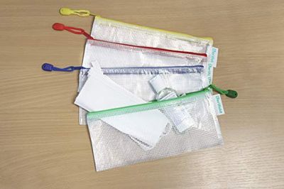 Tarifold B509049 Plastic Zip Envelopes Col Ass 25 x 11, 8 Pieces