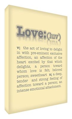 Feel Good Art The Meaning of Love Gallery canvas met solide voorkant, 30 x 20 x 4 cm, klein, crèmekleurig