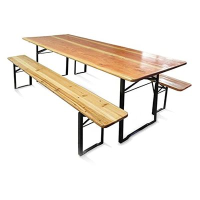 Evergreen House Set birreria in Legno Tavolo e 2 panche 220x70xh75 cm richiudibile Spessore 28mm