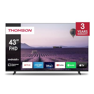 THOMSON 43-inch (109 cm) Full HD Smart Android TV (WLAN, HDR, drievoudige tuner DVB-C/S2/T2, Netflix, Youtube, Prime Video, Disney+) - 43FA2S13-2023