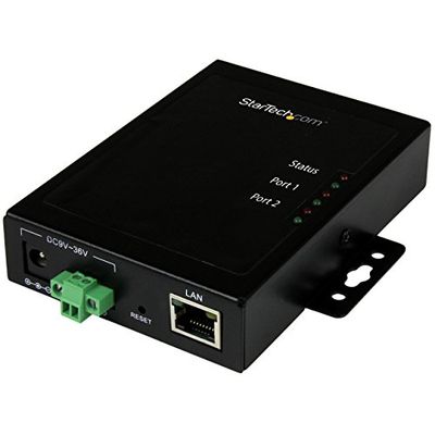 Startech.com Server per dispositivi Seriali a Ethernet Ip a 2 Porte, Rs232, Montabile e in Metallo