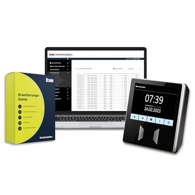 Timemaster WEB zestaw startowy "Office", czarny, system rejestrowania czasu dla 10 pracowników, w zestawie oprogramowanie do zarządzania pracownikami, urządzenie rejestrujące czas z czytnikiem RFID i