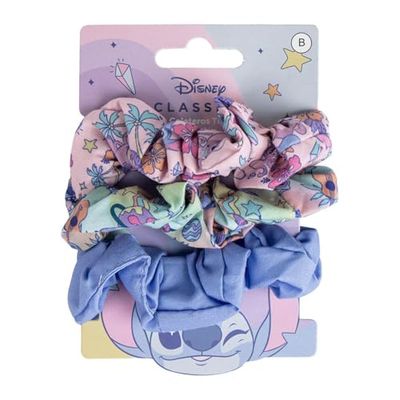 Disney Stitch Hair Scrunchies – 3-Pieces hair elastic tie for Kids, Girls & Women | No Breakage, Frizz Prevention & Cozy Hold for Ponytail | Perfect Hair Accessories for All Hair