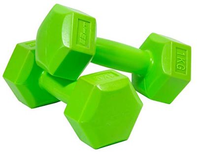 Uppsättning av 2x kompositbituminösa cementhantlar för Crossfit-träningsövningar hemma EB FIT 2x 1 kg
