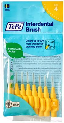 TePe Cepillo interdental amarillo original (tamaño ISO 4 0.7 mm) /Para una limpieza fácil y completa de los espacios interdentales/ 1 cepillo interdental
