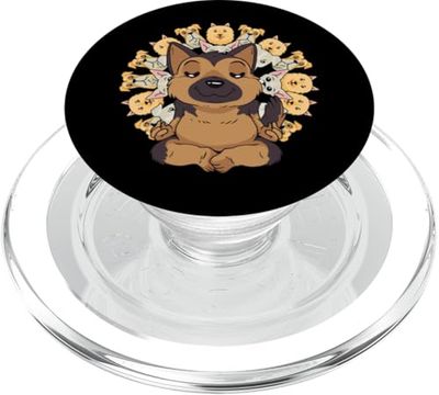 Yoga camisa mandalas meditación Pastores alemanes perro PopSockets PopGrip para MagSafe