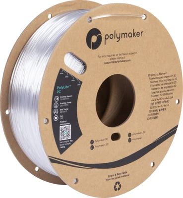 Polymaker PolyLite 70190 - Filamento de policarbonato (policarbonato, 1,75 mm, 1000 g), transparente