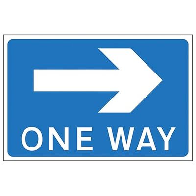 V Safety One Way Arrow Right Panneau de sécurité réfléchissant en aluminium composite Bleu 450 x 300 mm 3 mm
