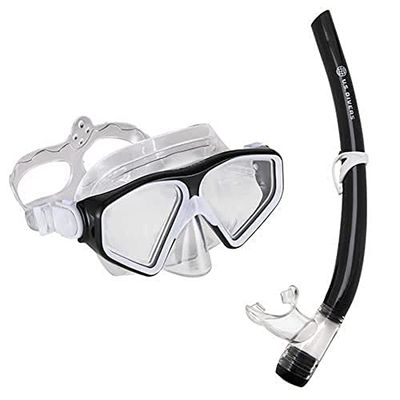 US.Divers Set DORADO II JR | Kit de Plongée, Masque, Palmes et Tuba pour Enfant 6+, vision panoramique à 180°, Garçon Fille, Protection UV, Verres Anti-buée Anti-fuite, Randonnée Aquatique Snorkeling