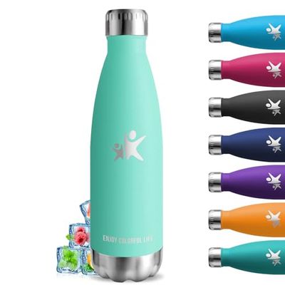 Borraccia Termica, Borraccia 750 ml, Senza BPA, Bottiglie Acciaio Inox, Senza Perdite, Borracce Termiche, Isolato Sottovuoto, Bottiglie Metallo, Facile da Trasportare, per Scuole, Campeggio, Fitness