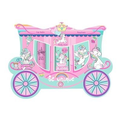 Unicorn Be Unique Gift Set for Girls – Hydrating Lip Balm, Refreshing Body Mist (100ml) & Cute Keychain – Perfect for Birthdays, Christmas & Everyday Fun