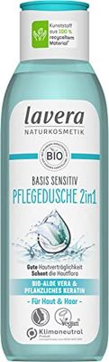 lavera Doccia a base sensitiva 2 in 1 – Shampoo & gel doccia con aloe vera e cheratina vegetale – pulizia delicata e delicata – profumo fresco – cosmetico naturale – vegano – biologico – (1 x 250 ml)