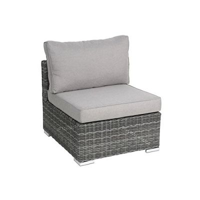 greemotion Fauteuil de jardin Bari - Fauteuil pour salon de jardin en résine tressée et aluminium – Fauteuil confortable pour l’extérieur – Fauteuil gris anthracite