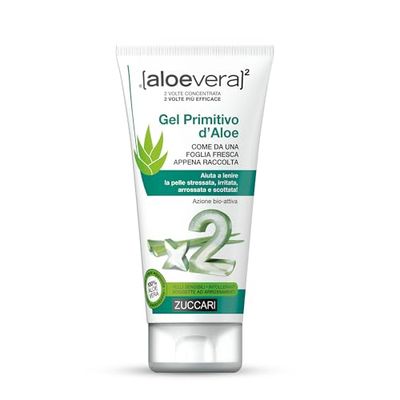 ZUCCARI aloevera² – 100% aloe vera-gel (150 ml) – dubbel koncentrerad fuktkräm för särskilt stressad hud och vid solbränna – uppfriskande gelé för ansikte, kropp och hårbotten