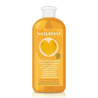 Naturtint Champô Nutri-reparador, limpo e neutro em profundidade, reduz a quebra e repara pontas abertas, para cabelos secos e maltratados, 99% ingredientes naturais, ECOCERT, 330 ml