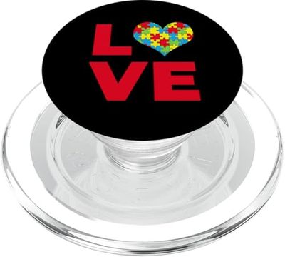 Mes de concienciación sobre el autismo, aceptación de corazón PopSockets PopGrip para MagSafe
