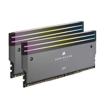 CORSAIR Dominator Titanium DDR5 RGB Kit d'Amélioration de La Lumière – 2X Modules – 0 Go RAM – CORSAIR Compatible avec l'iCUE – Gris