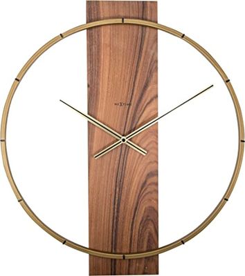 NeXtime Carl Orologio da Parete, Wood, Marrone, 58.5cm x 50.5cm