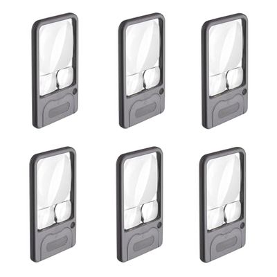 Carson Lot de 6 loupes de Poche Multi-Puissance 2,5X, 4,5X et 6X avec éclairage LED