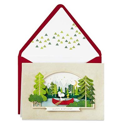 Hallmark Signature Peanuts Carte d'anniversaire Snoopy Canoë