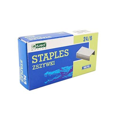 D.RECT 24/6 mm Galvanised Staples, Box of 1000