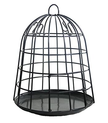 Esschert Design - Gabbia per mangiatoia per uccelli, colore: Nero